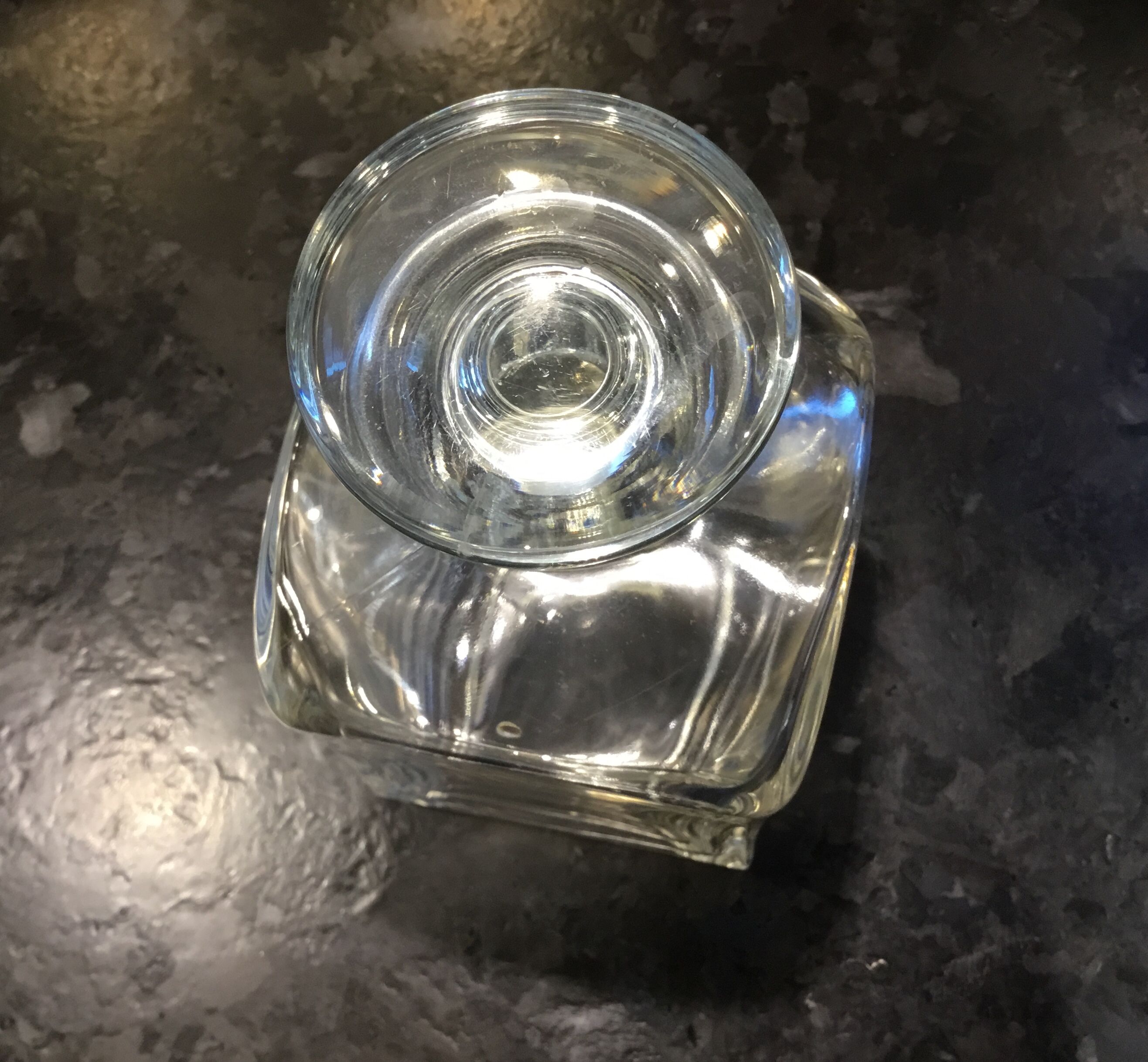 Vintage Italy glass and crystal carafe with cork
