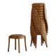 Set of 14 modern Swedish stackable stools in birch and hessian, 1980s.