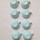 8 Art Deco Opaline Glass Coffee Cups and Saucers "The Economy"