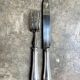 2 service cutlery sets, Christofle silver-plated meat, "Spatours" pattern.