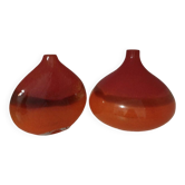 Paire ou 2 vases en pâte de verre epoque 80' vintage