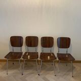 Set of 4 brown Formica chairs