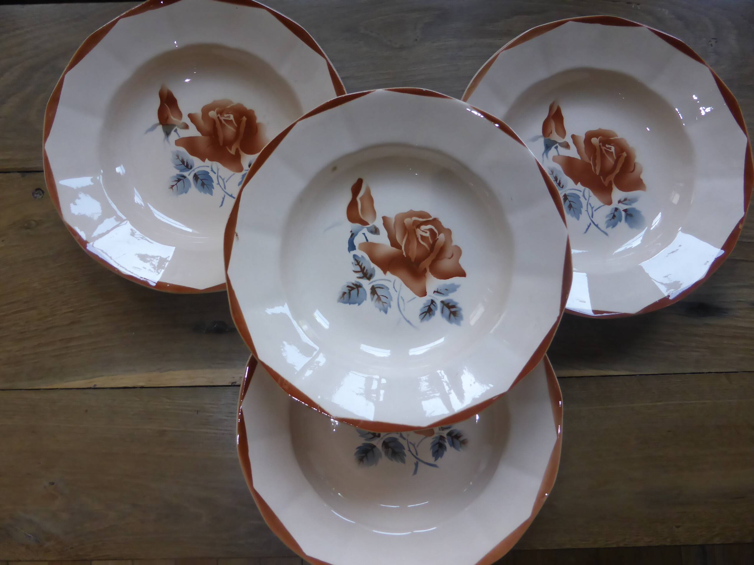 4 vintage deep plates from Digoin Sarreguemines 200894