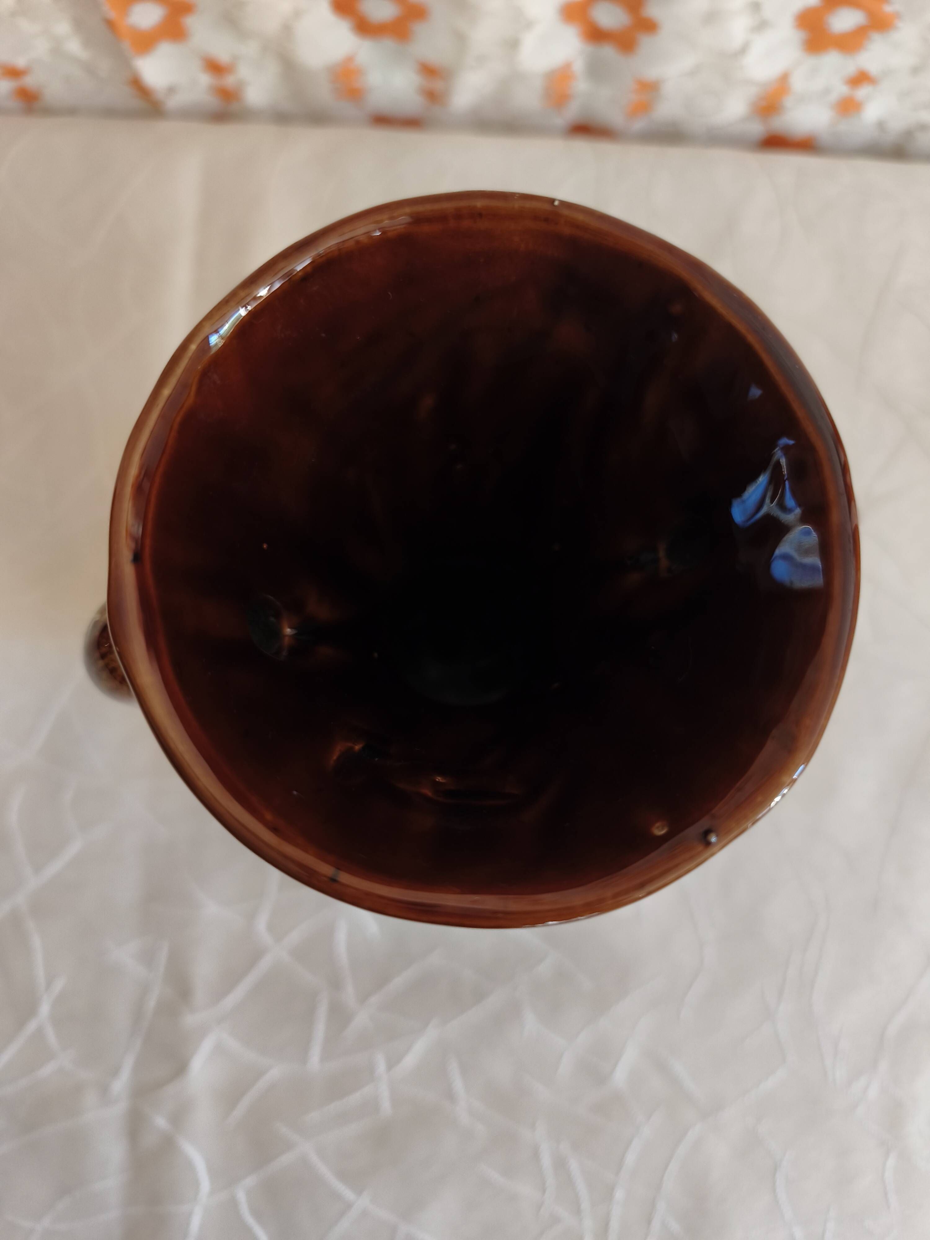 Vintage Vallauris Vase with Drip Glaze – Hand Decorated – 1950s/60s