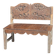 Mini banc à dossier sculpté à motif d'oiseaux stylisés H58 L61