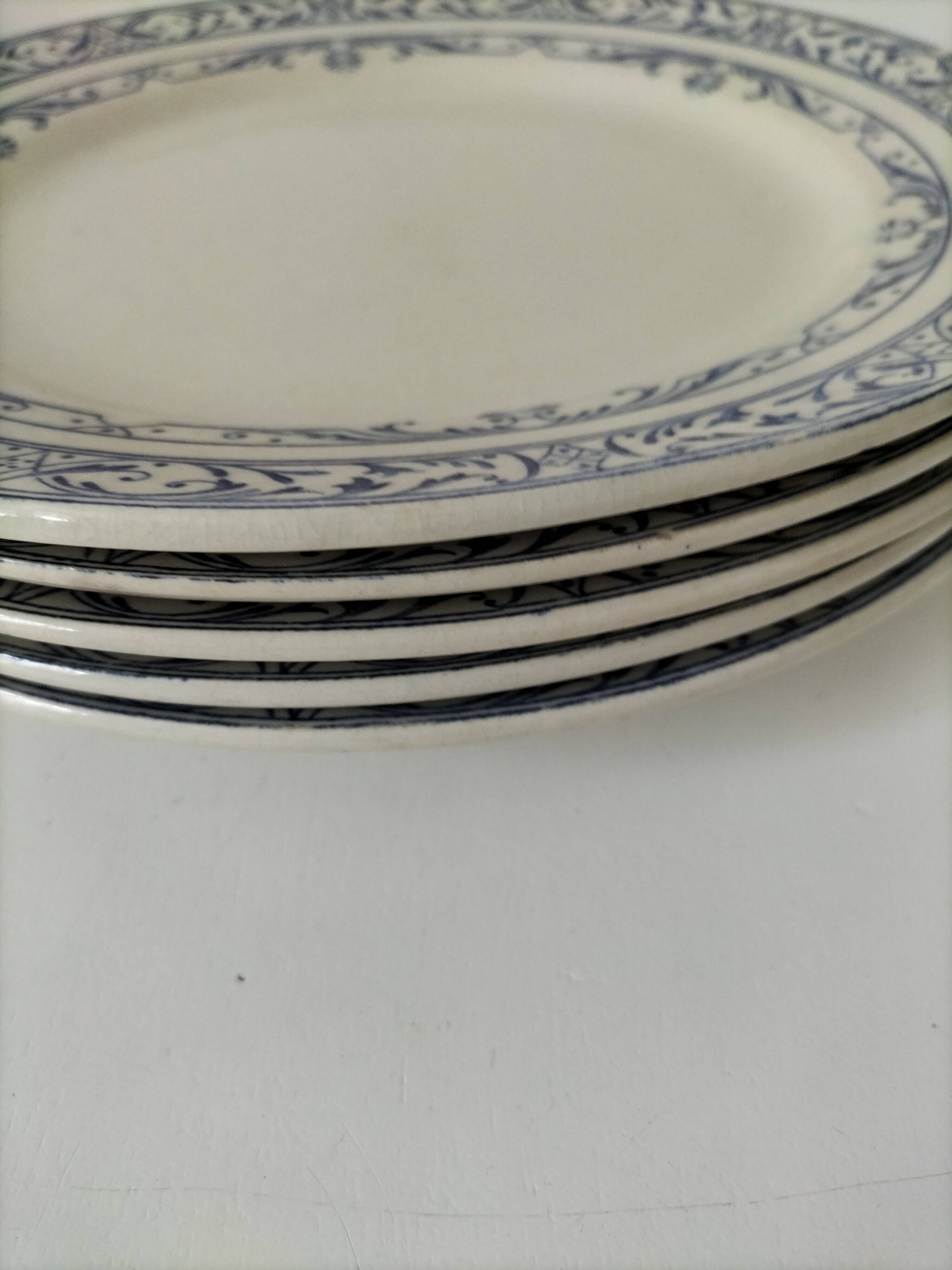 5 plates Creil and Montereau model Colbert – Ironstone 1890-1895
