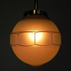 Art Deco pendant light with 12-sided glass ball, 1930s