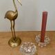 Set of 2 vintage molded glass candle holders