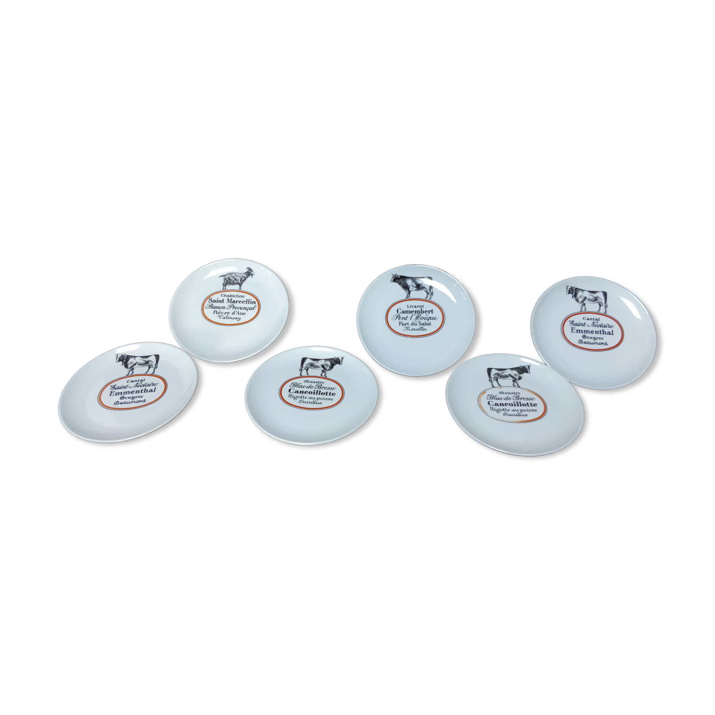 Cheese plates bistro porcelain chauvigny