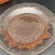 Vintage pink transparent glass dessert plates