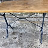 Table bistro feet cast cast plateau solid wood