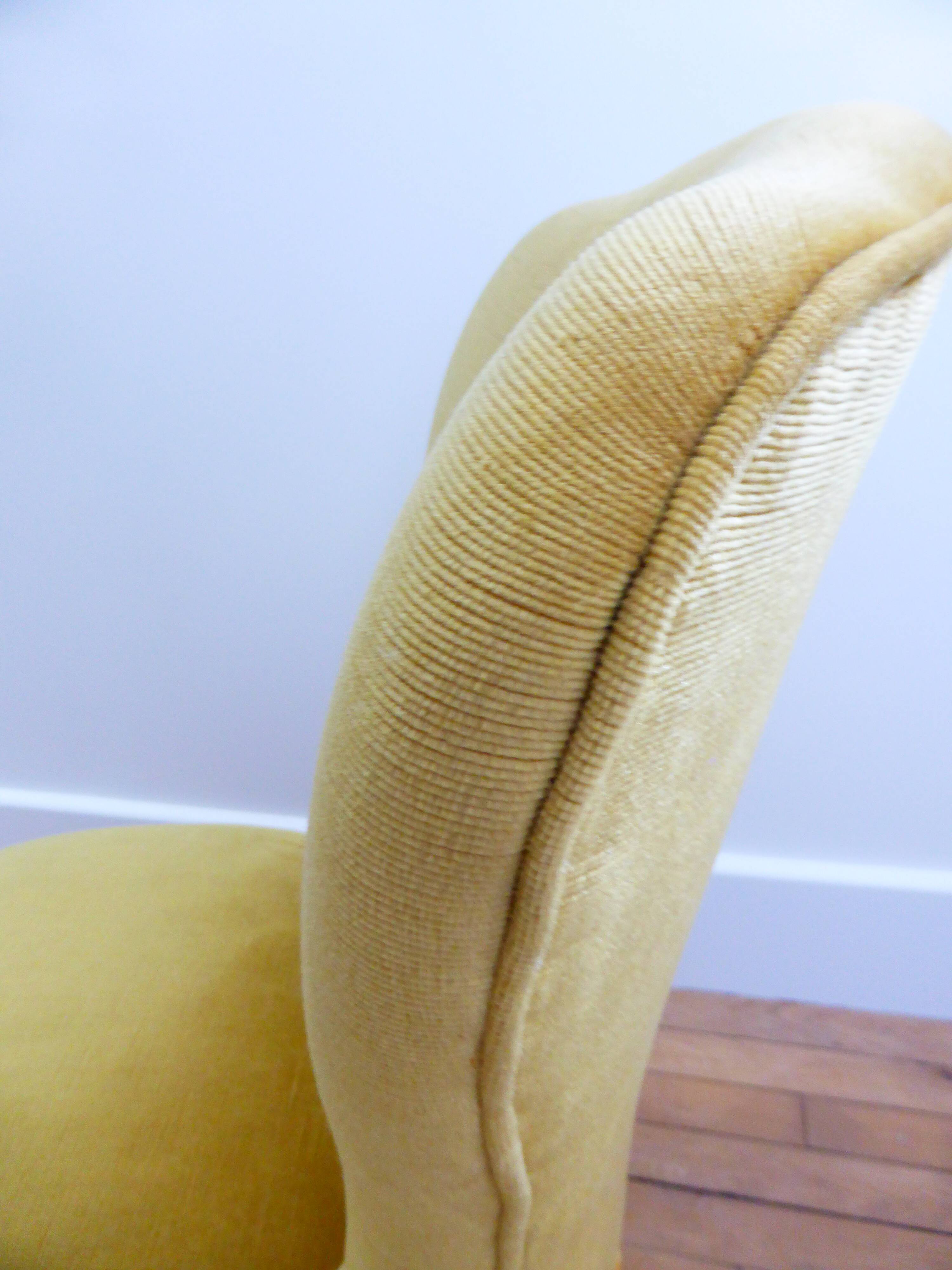 Mustard velvet toad armchair