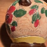 Pretty vase of Vallauris with flower pattern signed J.Massier
