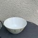 Salad bowl in BadonViller earthenware, yellow and black geometric patterns, design and vintage