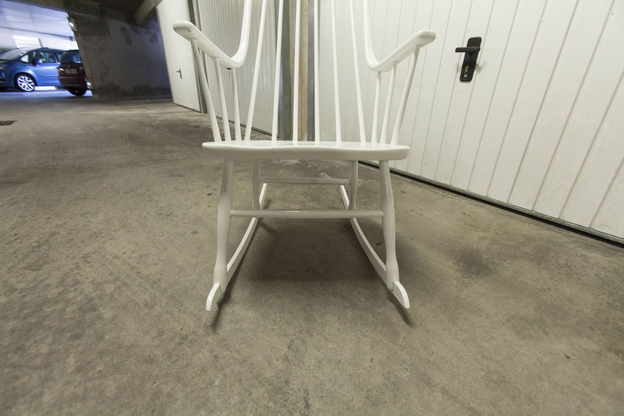 Grandessa rocking chair in white beech by Lena Larsson 1960 for Nesto