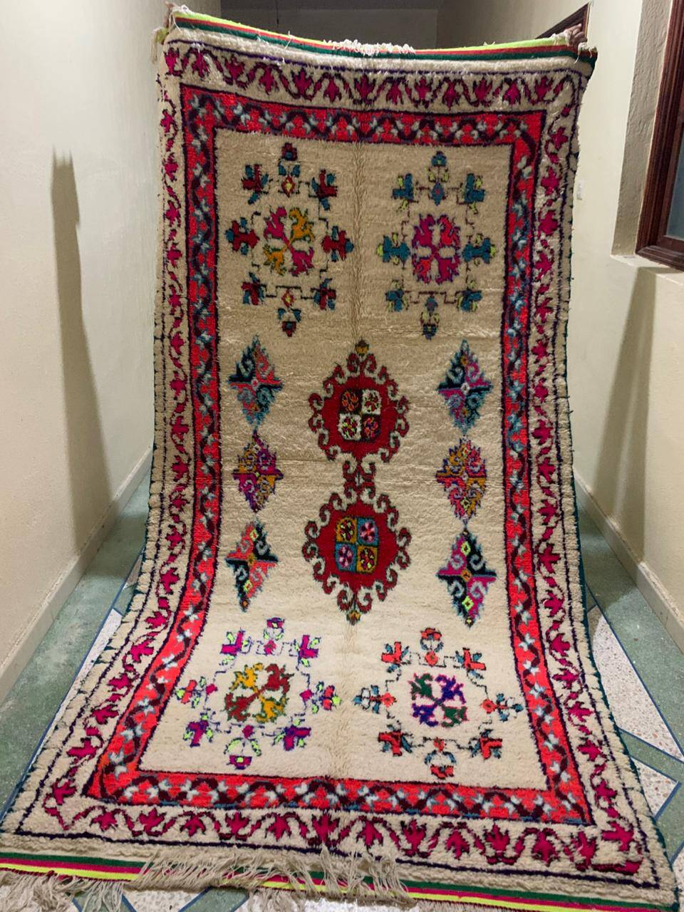 Traditional handmade Bni Ouarin rug size 300x150 cm