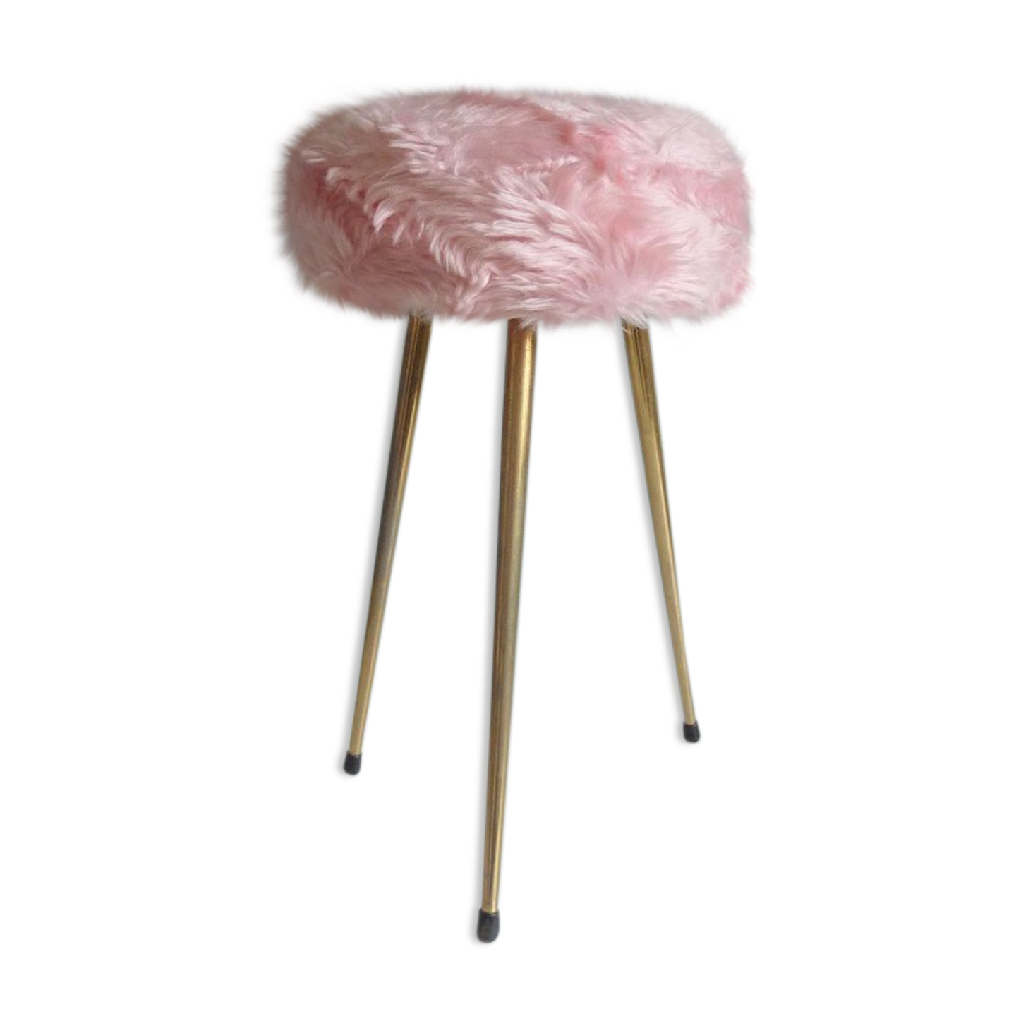 Stool tripod rug pink 70