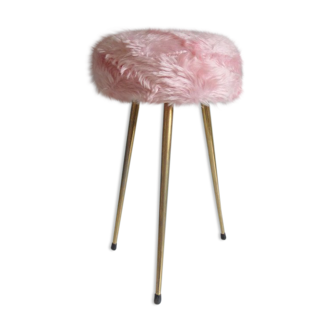 Stool tripod rug pink 70