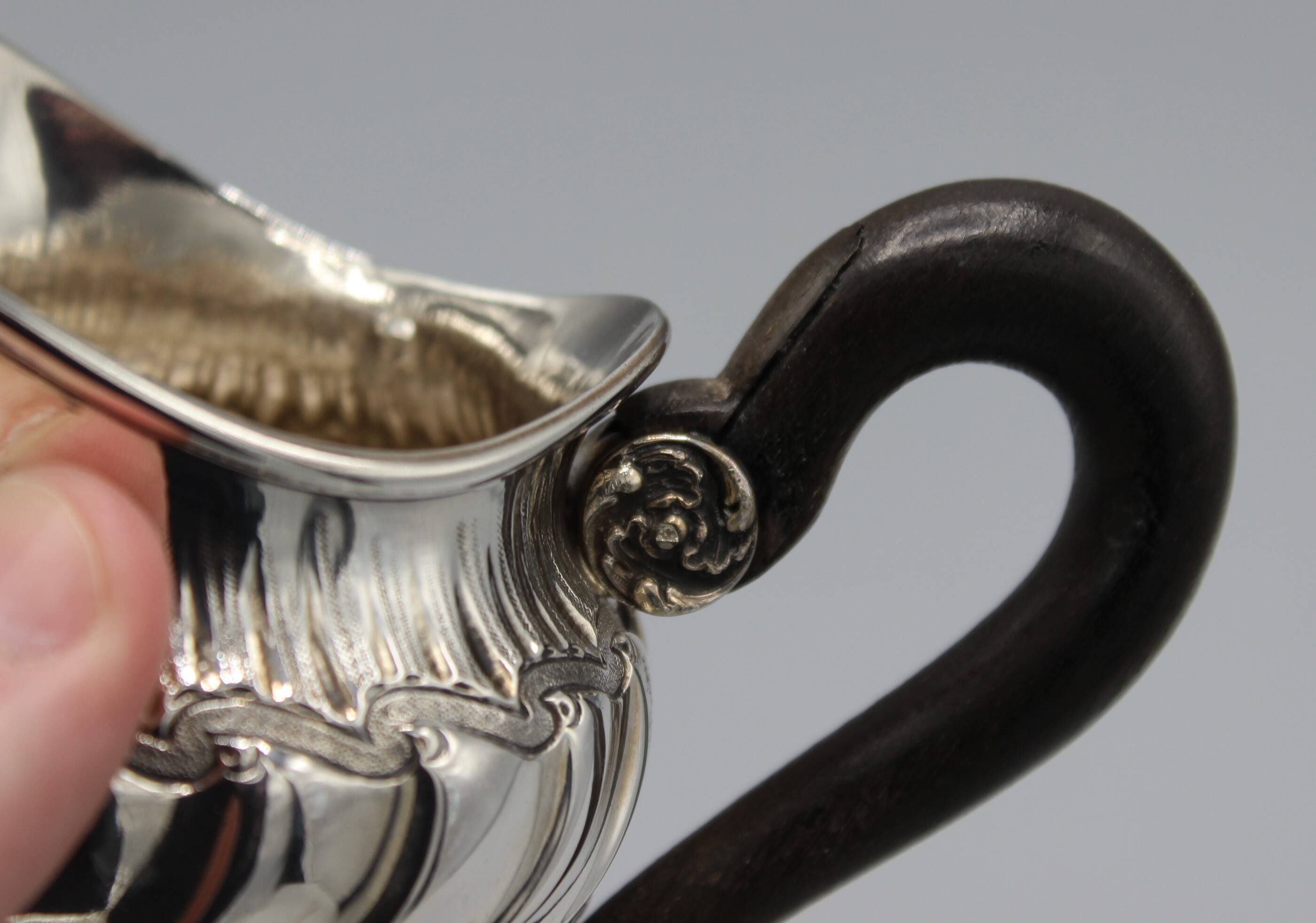 Old solid silver milk pot creamer minerve maison cardeilhac paris 19th century