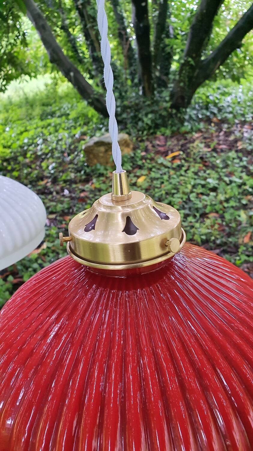 Trio of vintage pendant lights