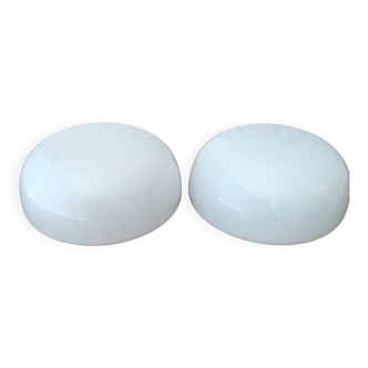 Set of 2 half-globes/opaline suspensions