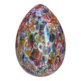 Floral Multicolor Murano Style Glass Egg Small Table Lamp