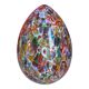 Petite lampe de table Œuf en verre Murano multicolore et floral