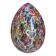 Petite lampe de table Œuf en verre Murano multicolore et floral