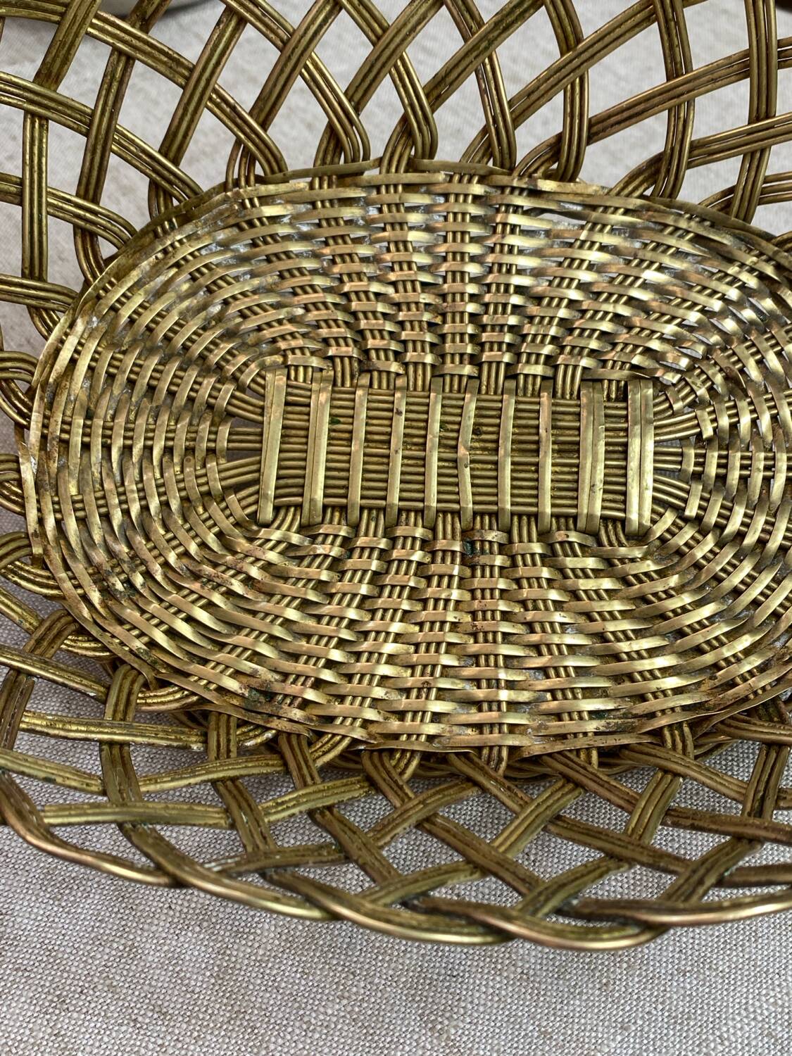 Brass woven basket