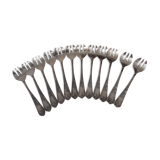 12 silver metal oyster forks