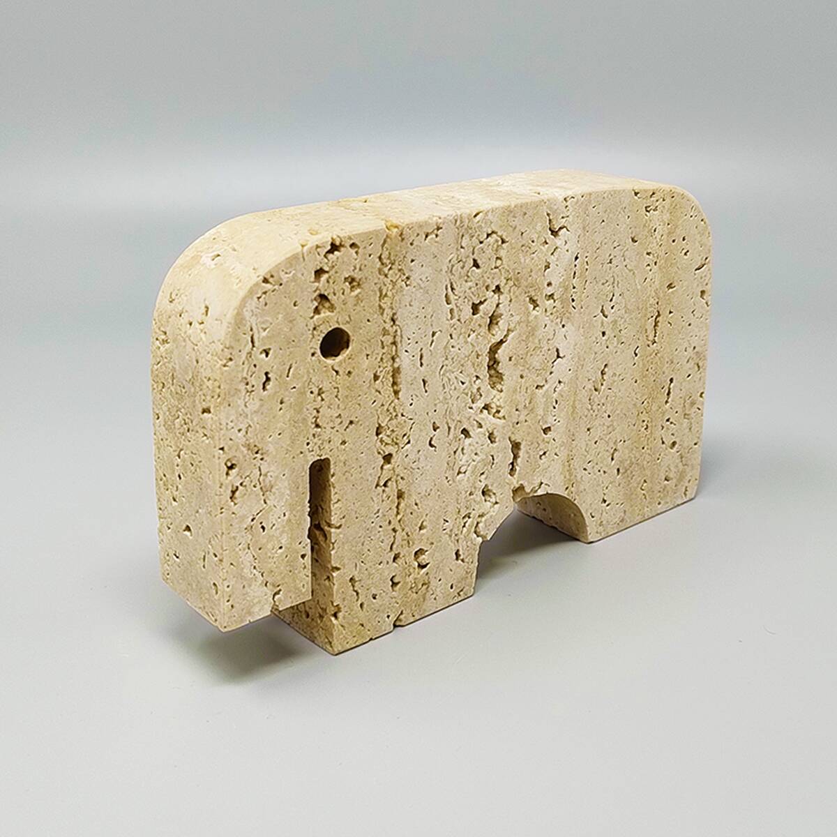 1970s Original Travertine Elephant Sculpture by Enzo Mari for F.lli Mannell