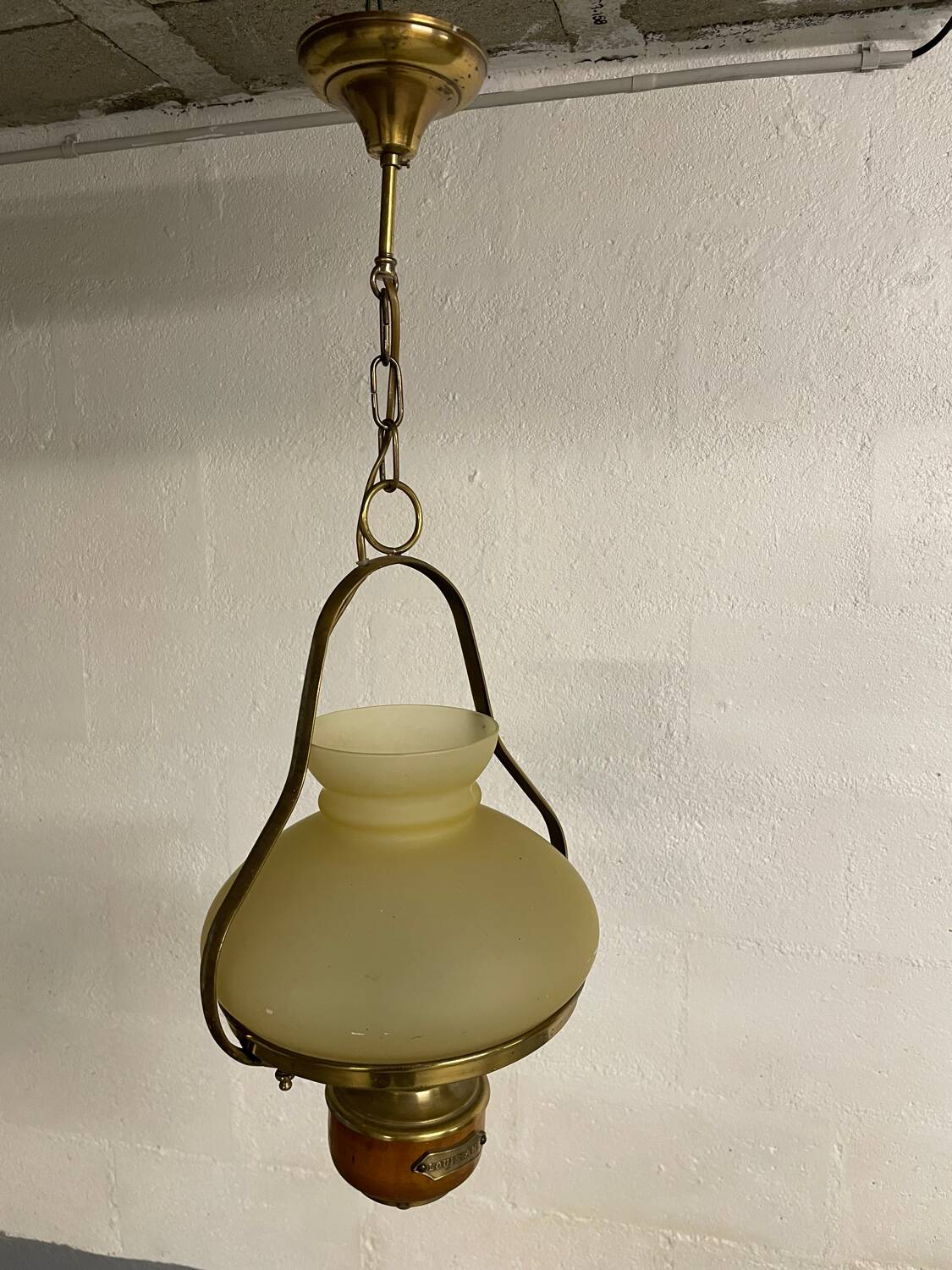 Opaline glass pendant light