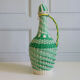 Bouteille scoubidou verte et blanche