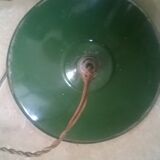 Enamelled, dark green and white sheet metal ceiling