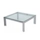 Table basse en acier et verre par Alberto Rosselli pour Saporiti, années 1970