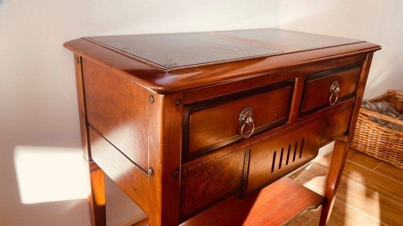 Antique console with marble top – hidden drawers – around 1900