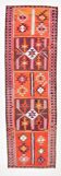 Pink & Brown Turkish Kilim Runner Rug, 100x328Cm