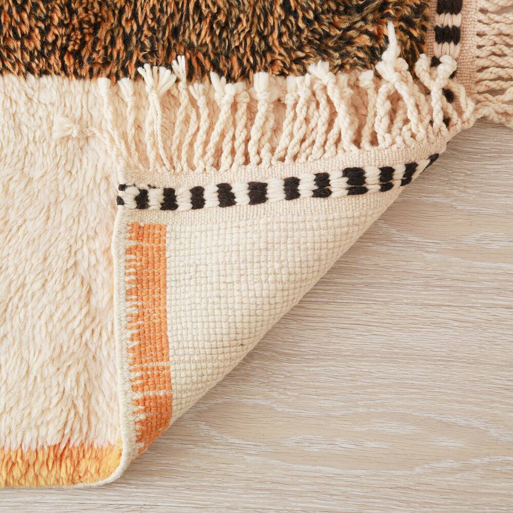 Tapis beni ouarain coloré tissé en laine naturel taille 250cmx150cm