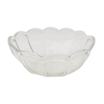 50's glass petal bowl