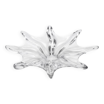Large star-shaped crystal bowl from Vannes, circa 1960, 42 cm.