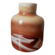 Contemporary design ceramic vase handcrafted minimalist shape brown tones