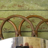 Miroir en rotin vintage   68 cm