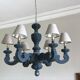 Solid wood chandelier from the 50's
