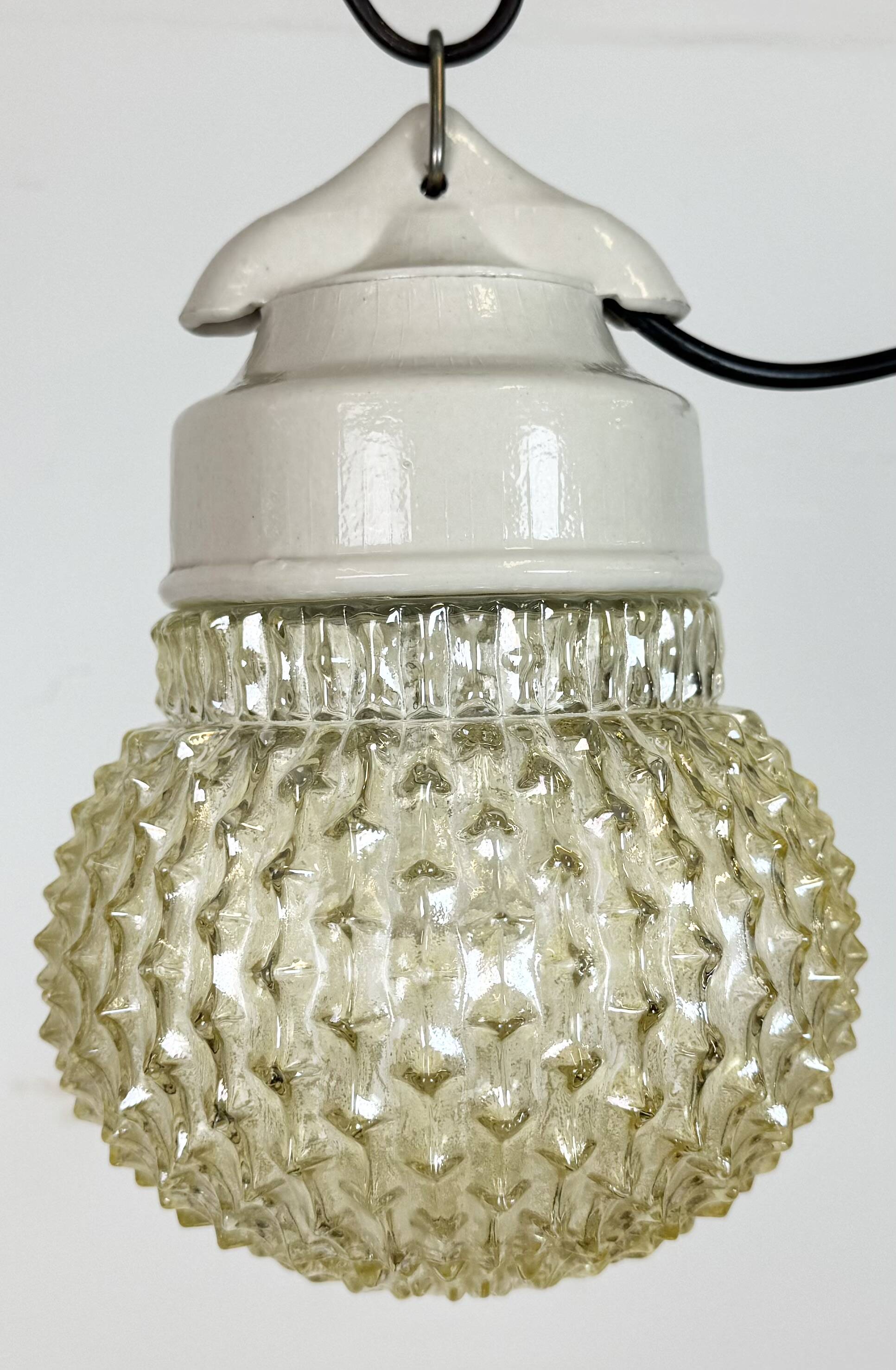 Vintage White Porcelain Pendant Light, 1970s