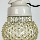 Vintage White Porcelain Pendant Light, 1970s