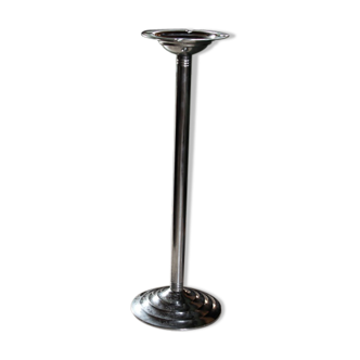 Cendrier sur pied, années 70 en inox, Culbuto