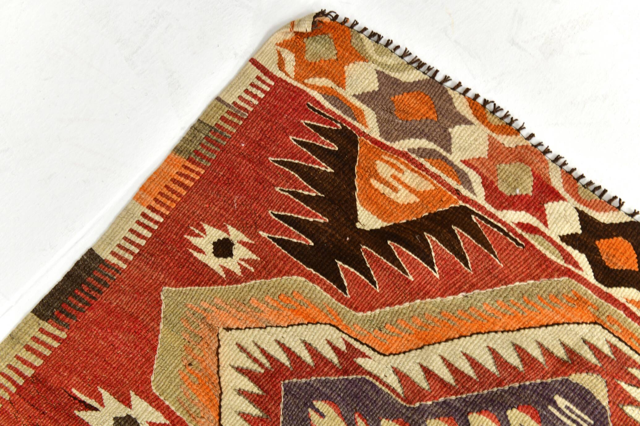 Red Brown Tribal Turkish Kilim Rug 146x292Cm SK 35174