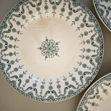 Set of 3 green Gien plates, Floretin model