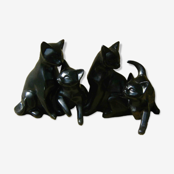 Set of 4 black cats