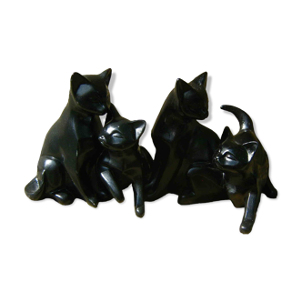 Set of 4 black cats